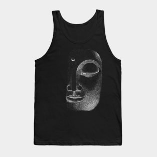 Hand drawn Buddha Face using dotwork Tank Top